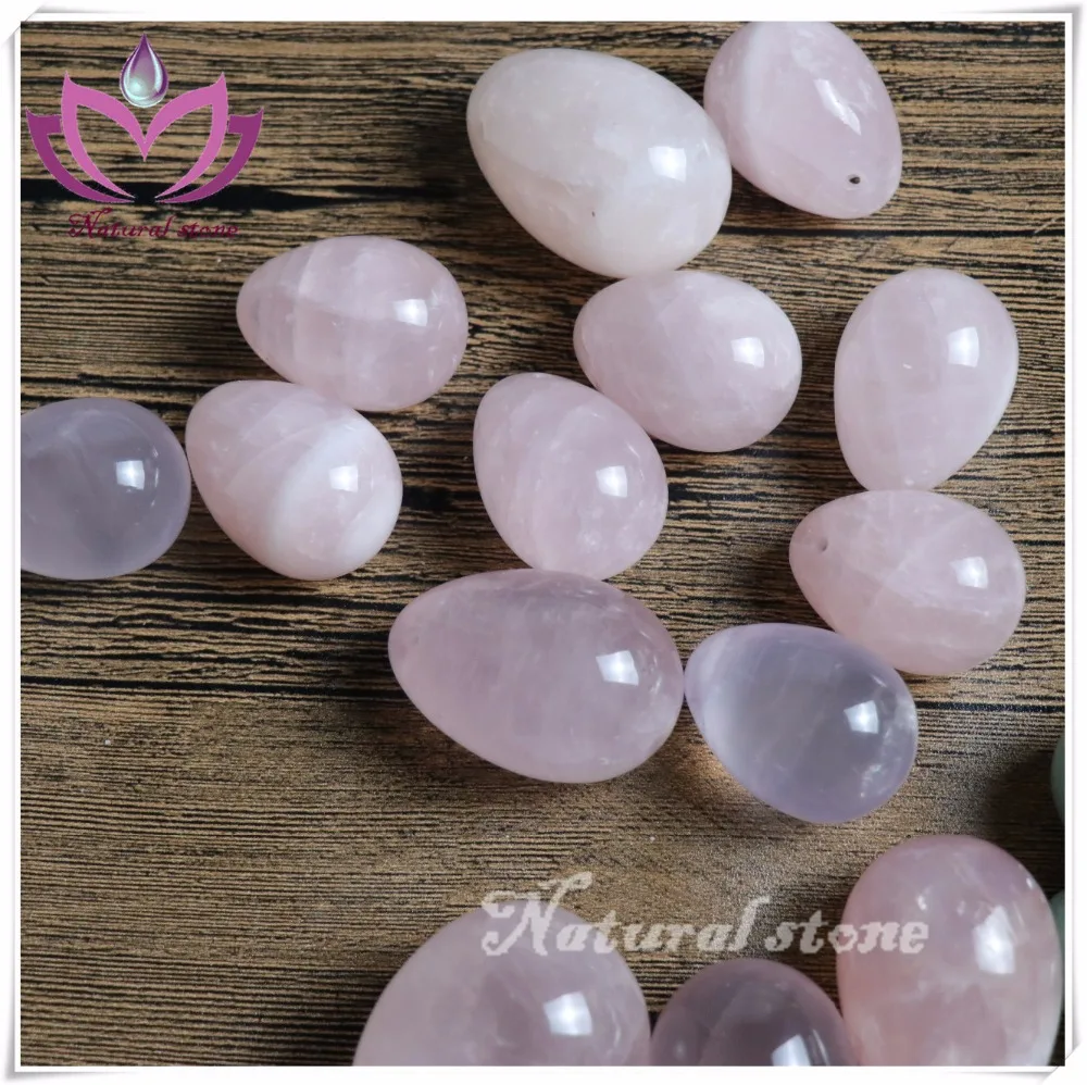 Wholesale Natural Rose Quartz Yoni eggs Natural Rhodonite Jade Yoni Eggs- three sizes Ben wa