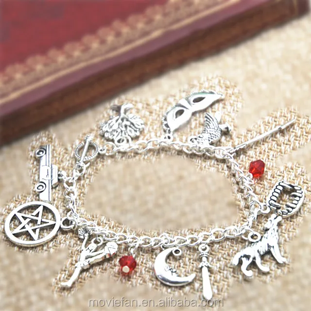 The Vampire Diaries inspired bracelet Tree mask Raven Arrow teeth Magic charm bracelet