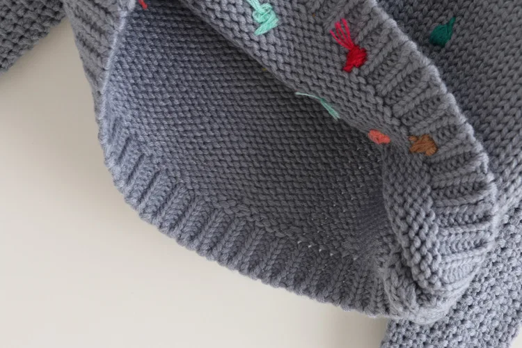 
fashion cloud patchwork embroidery chunky knit pullover kid sweater girl knitted clothing sweater 