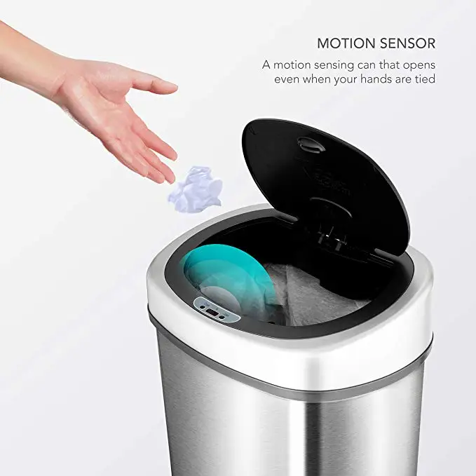 50L stainless steel sensor household garbage bin wholesale trash can with sensor high-tech classic electronic bin