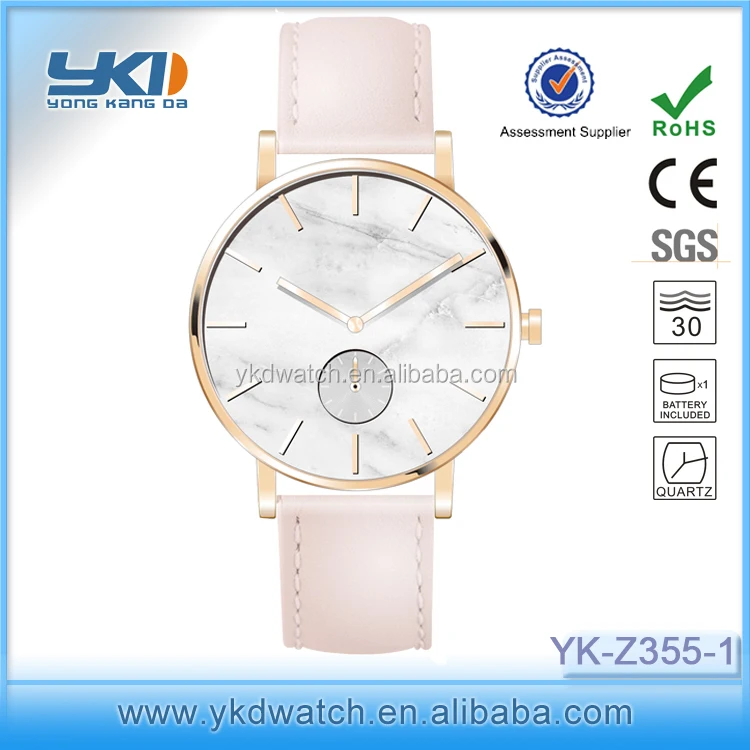 Мода мрамор часы, движение япония нержавеющей стали 5 атм