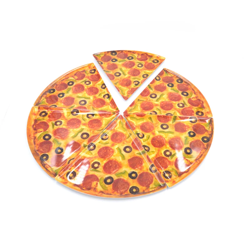 Hot selling 100% melamine pizza slice plate creative plate