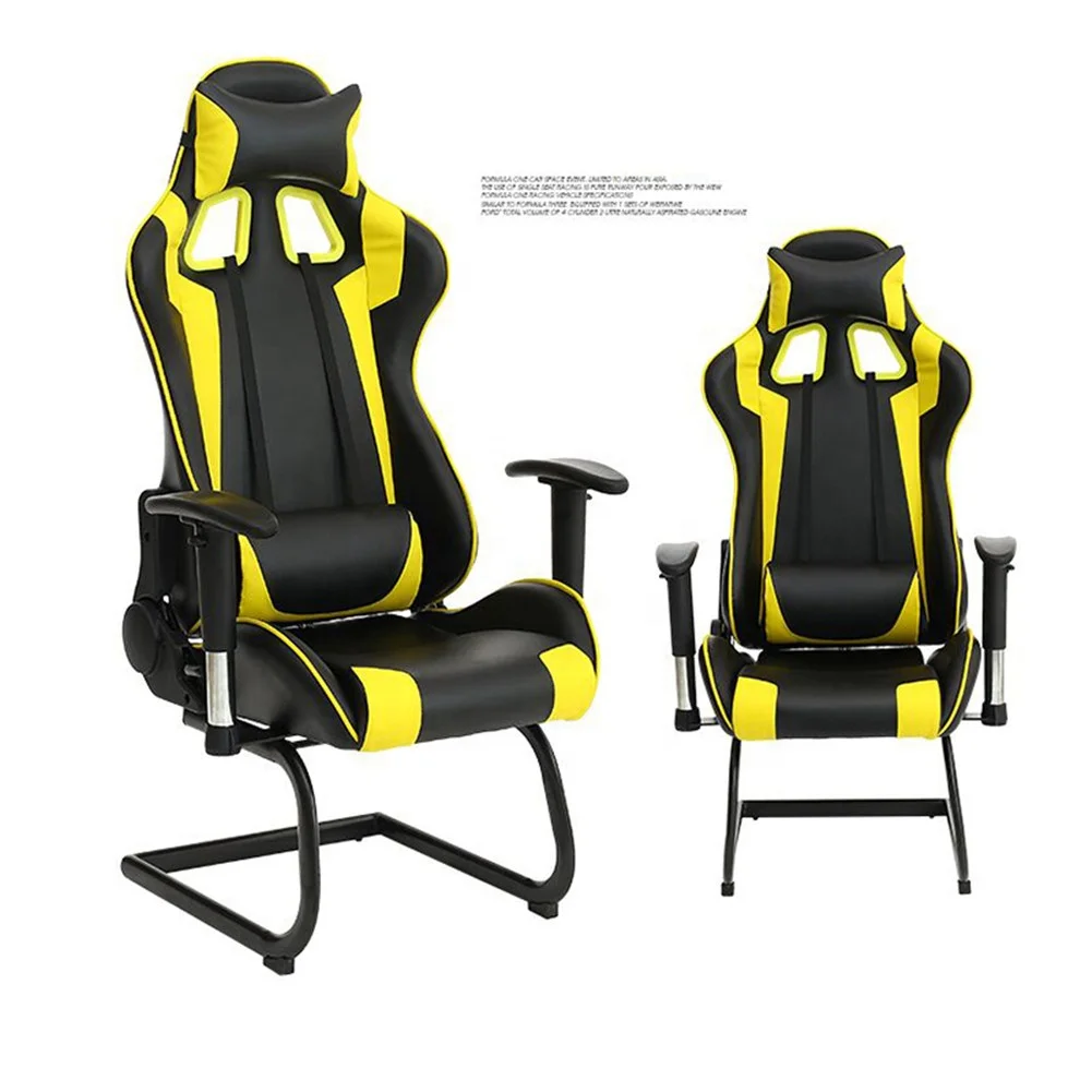 New High Back Racing Car Style Bucket Seat Office Desk Gaming Chair without wheels Chairs For Video Games Rolling Office Chair