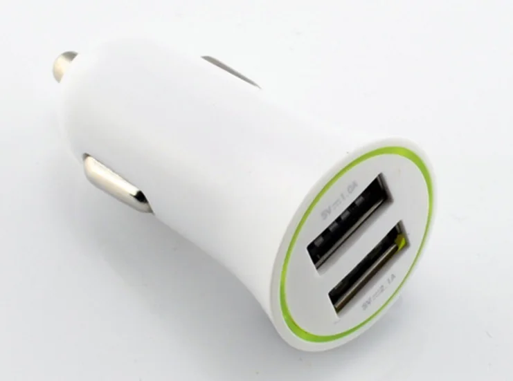 Small Horn Shape 5V 2.1A 2 Port Dual Two USB Car Charger Adapter