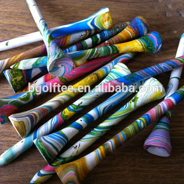 Special multi colorful golf tees in hand painting