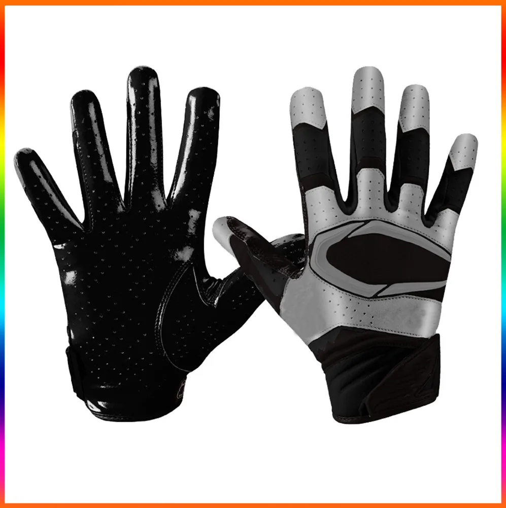 2017 design you own american football gloves, rugby gloves silicone,professional leather american football gloves