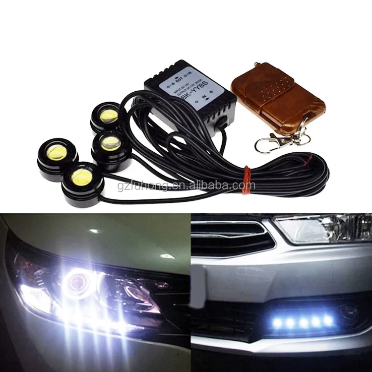 
Led 4*1.5W Car Strobe Flash Fog Daytime Running Light Eagle Eyes with Remote Control drl 