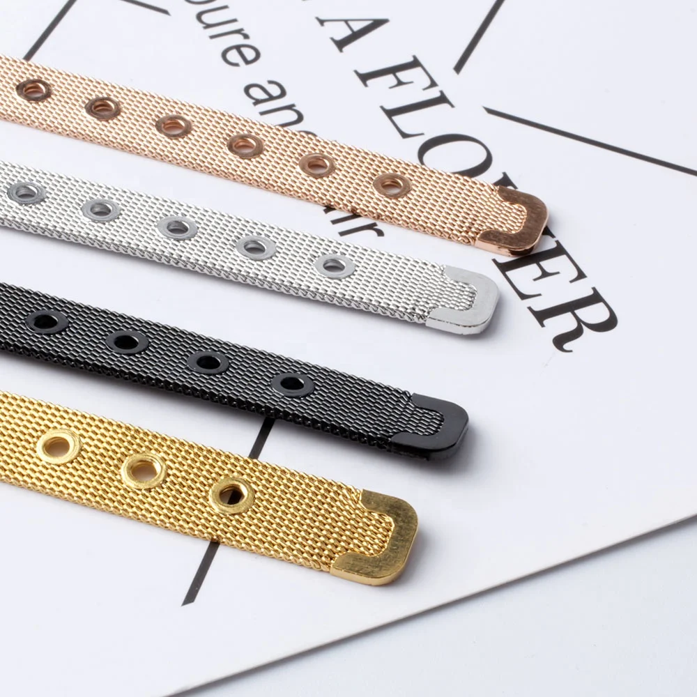 Men Woman Adjustable Stainless Steel Milanese Loop Mesh Bracelet Watchband Belt Buckle Bracelet