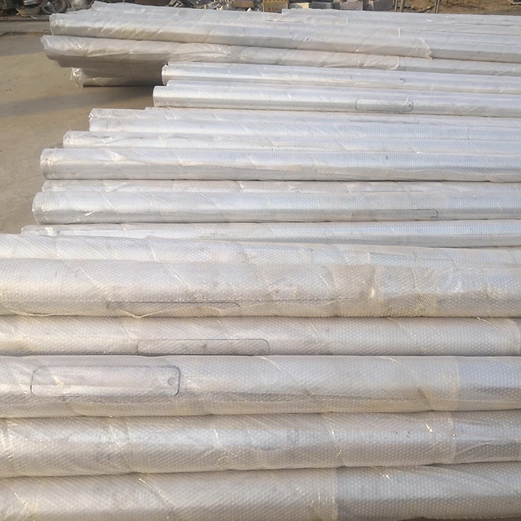 Decoration 6m classic outdoor street lighting poles with anchor bolts and flange