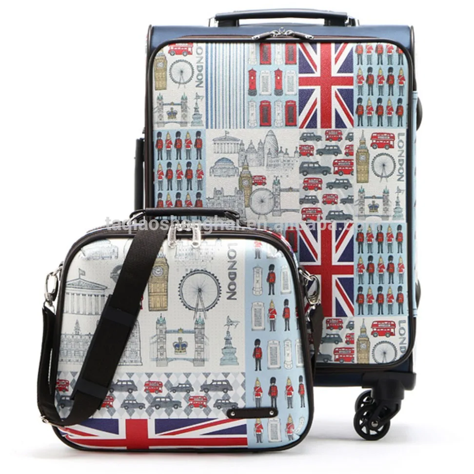 
Wholesale trolley suitcase set makeup bag PU luggage set 