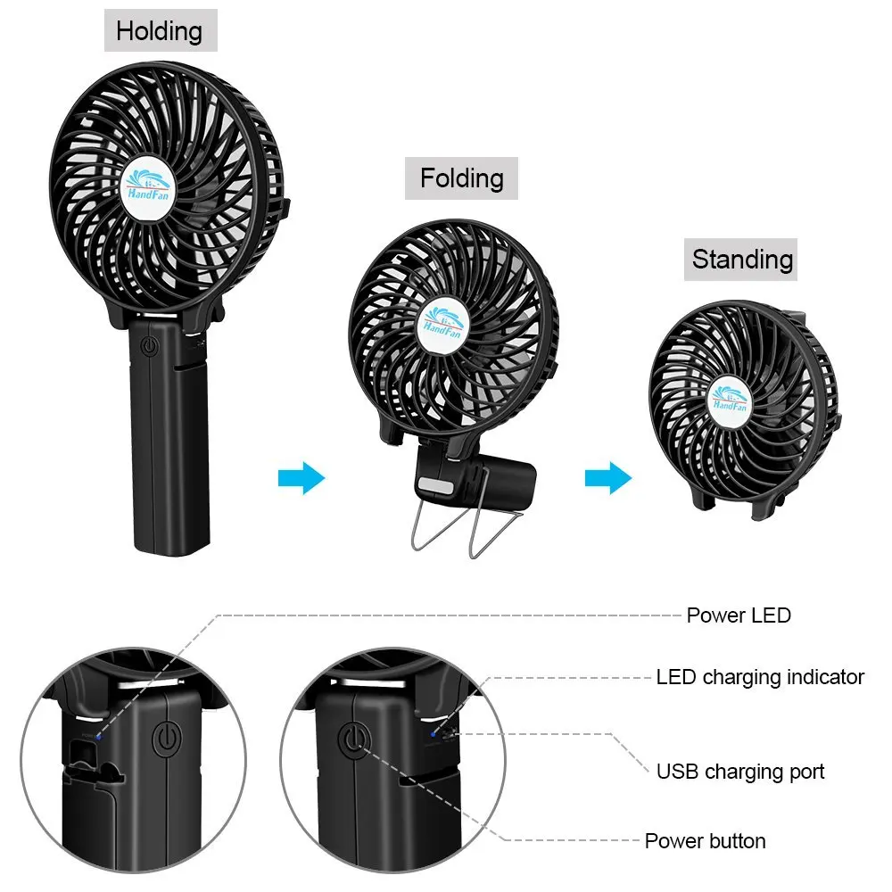 Shenzhen Manufacturer Baby Portable Mini Gift 18650 Li Ion Rechargeable Battery Fan