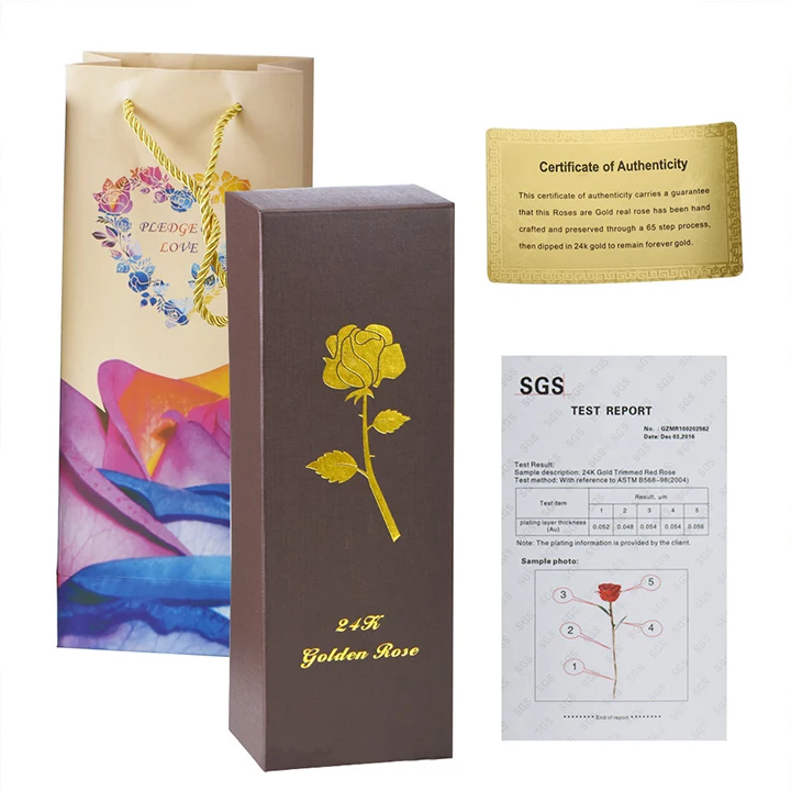 
2021 latest Top quality Valentine day Gift 24k gold plated flower romantic Artificial rose 