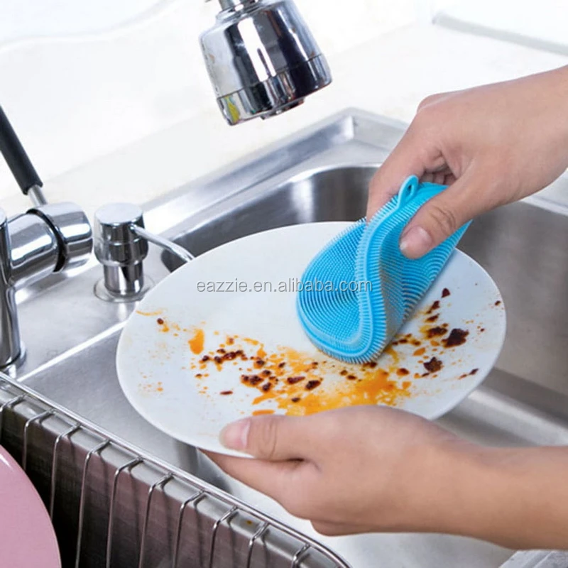 Flexible Reusable Durable Silicone Dish Washing Sponge Scrubber