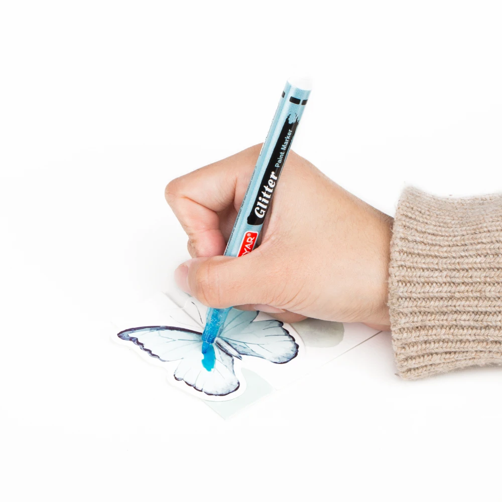 Индивидуальные zeyar блеск краски маркер на водной основе клапан краски действия ручки, средний наконечник, 12 видов цветов на водной основе краска акриловая ручка