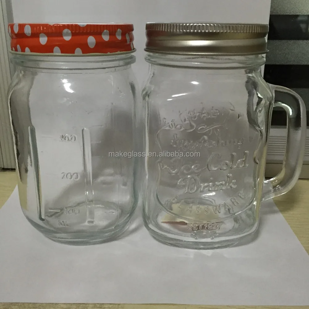 Glass jar with a handle , glass jar , glass jar with lid , glasswear