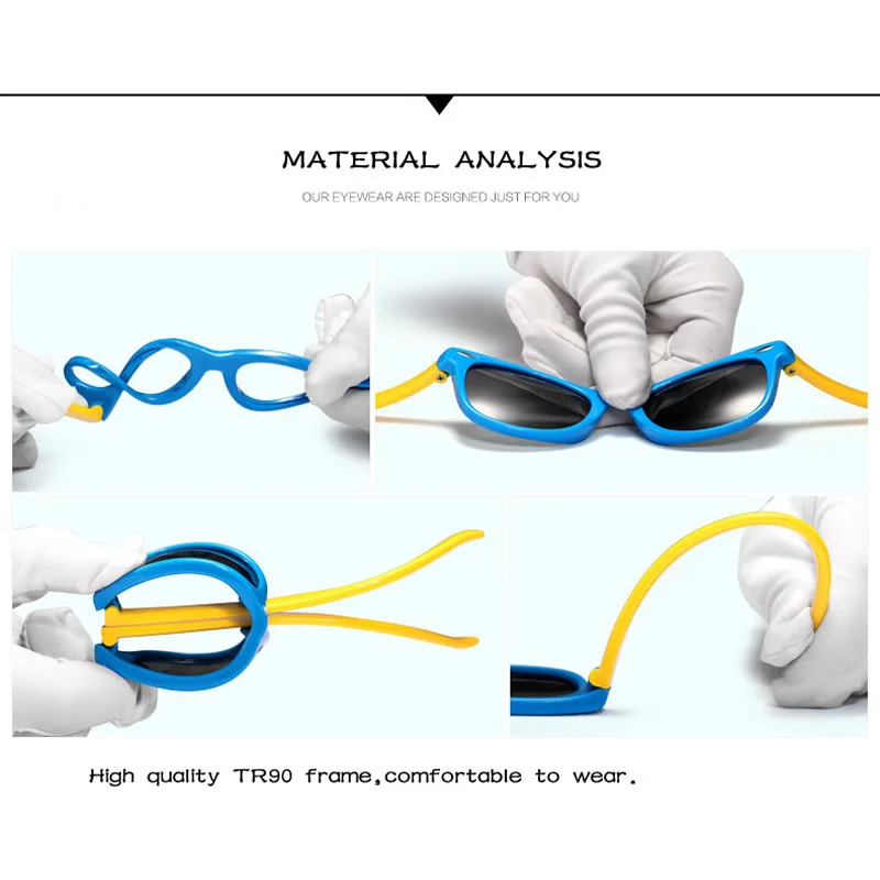 Fashion Children Sunglasses Boys Girls Kids Polarized Sun Glasses TR90 Silicone Safety Glasses Baby Eyewear UV400 Oculos