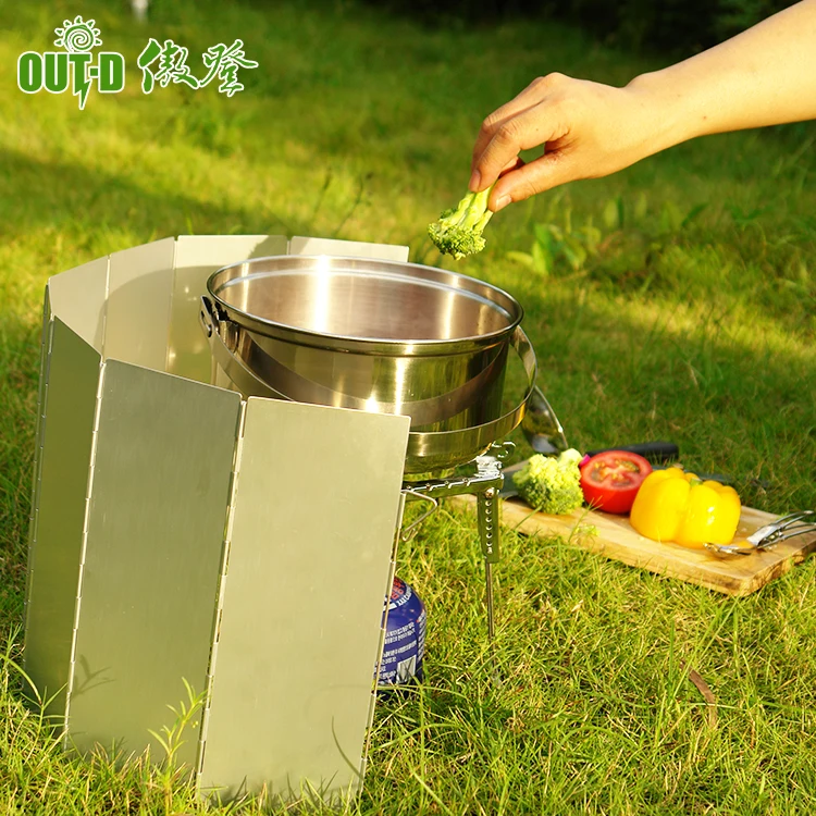 
8 pieces of outdoor stove screen / portable foldable camping stove windshield 
