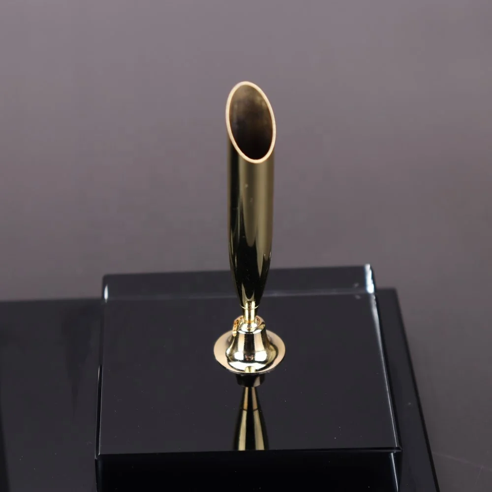 New Design Black Crystal Office Stationery Set With Clock/Pen holder For Table Decoration