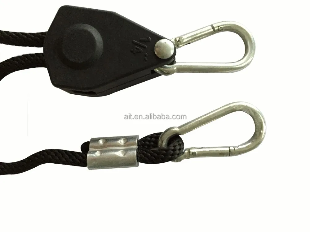 
rope ratchet light hanger with metal crimp 1/4
