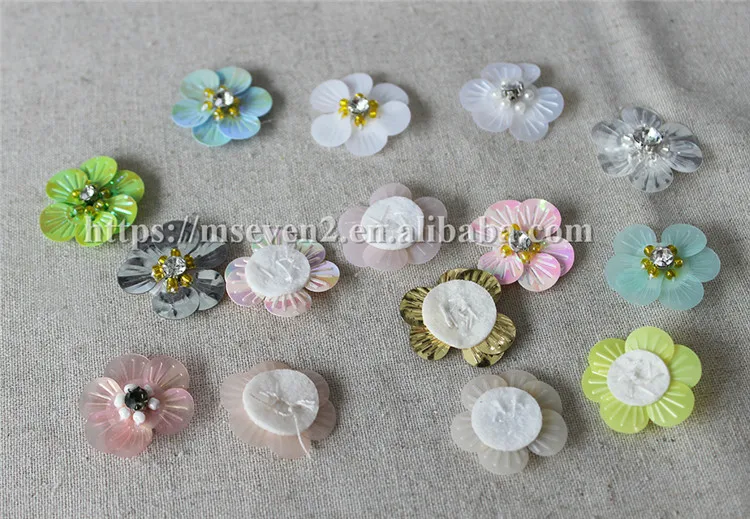 2018 Beautiful Sakura Sequin Patch Patches Thousands of New Designs for Chosen Customized with Beads for Dress Polyester Sew-on