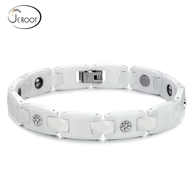 Wholesale White Ceramic Energy Magnetic Stone Buckle Bracelet