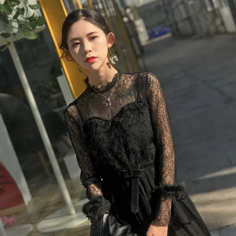 Maxnegio lace dress lady street style clothes women 2 piece set clothing