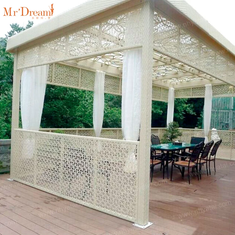 Italian wicker rattan garden pavilion design pavilion customized pavilion for villa and courtyard