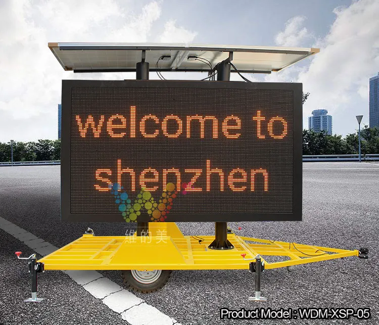 
Mobile Informative LED Solar Traffic Warning Signs Trailer Mounted led traffic display 