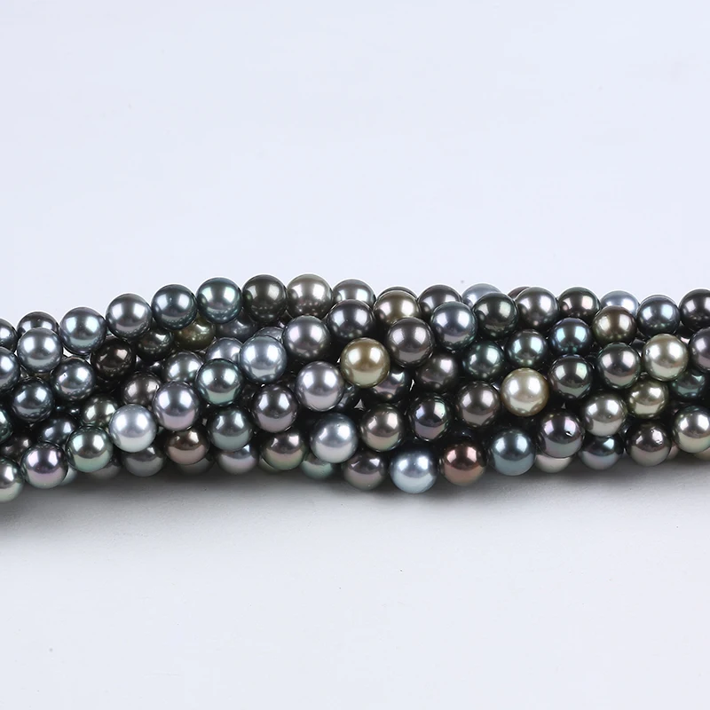 
9-12mm black real black tahitian loose pearls 