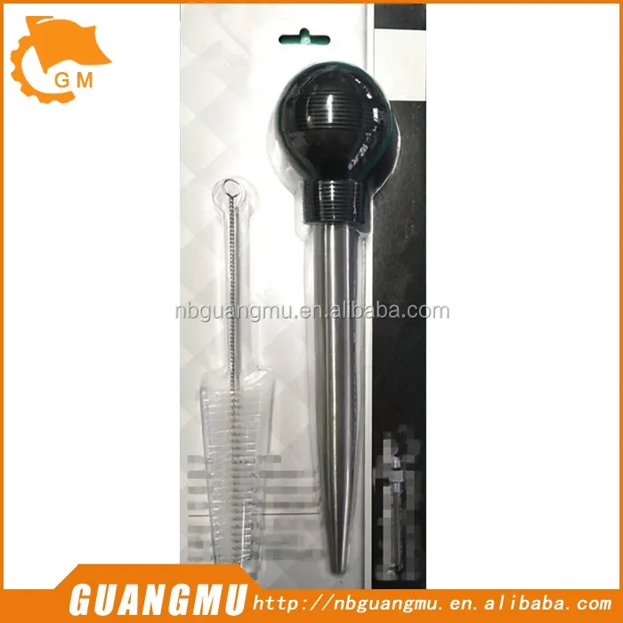 Turkey Baster Syringe Stainless Steel Meat Marinade Baster Injector Large Capacity