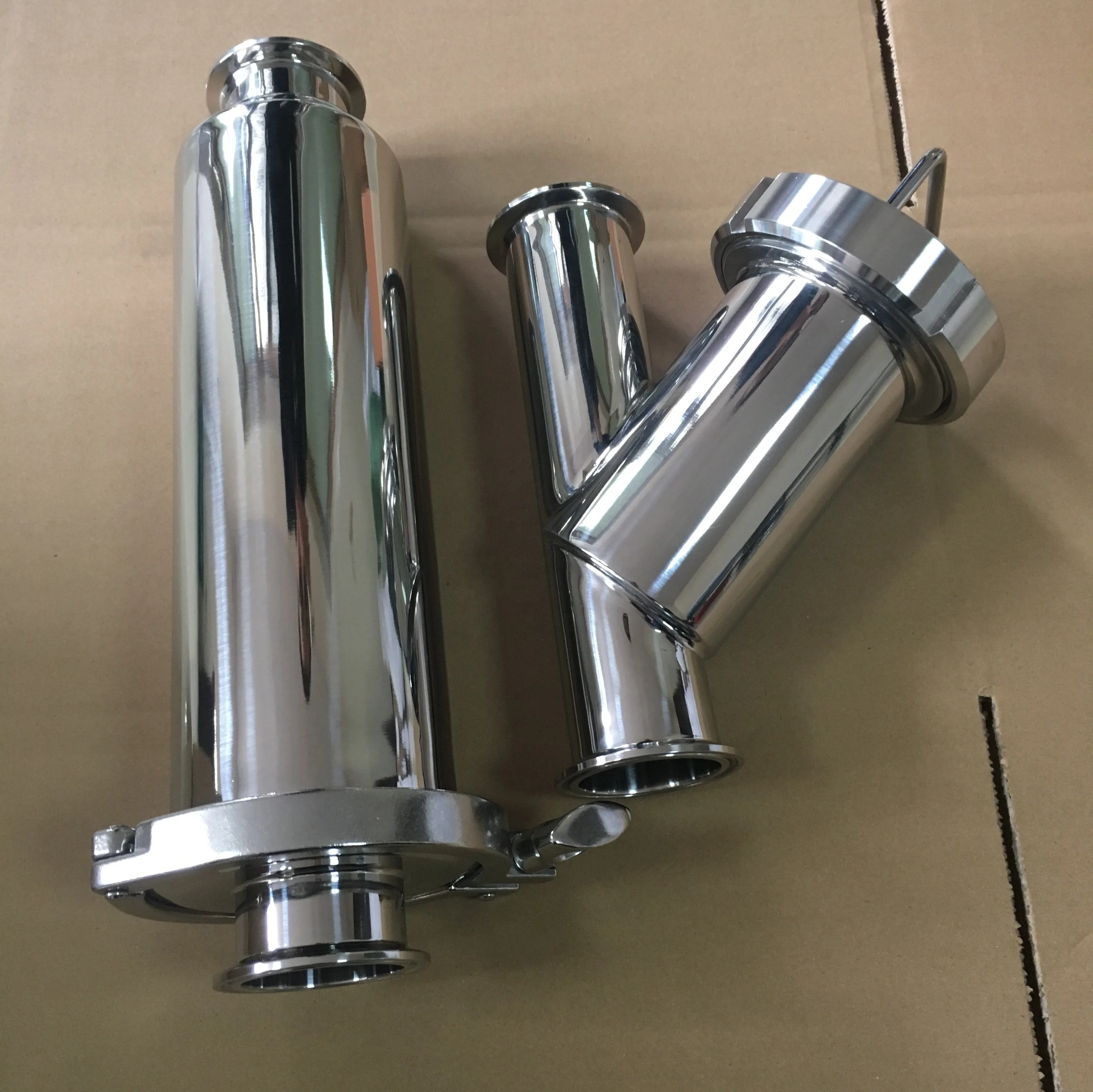DIN/3A/SMS Sanitary Stainless Steel Y-type Strainer/Filter with Tri Clamp Ferrule Connection