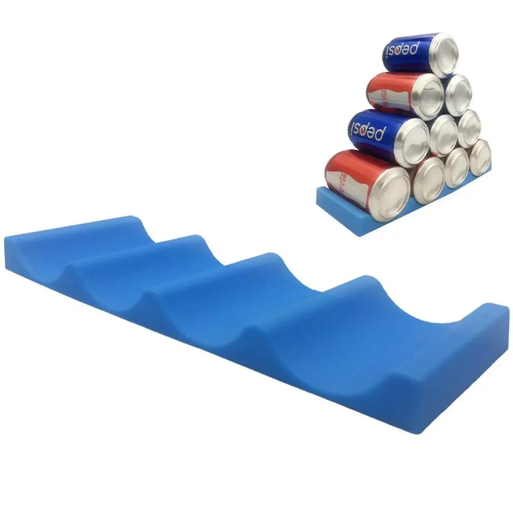 Refrigerator Soda Can Organizer Bottle Stacker Fridge Beer Wine Rack Silicone Mat