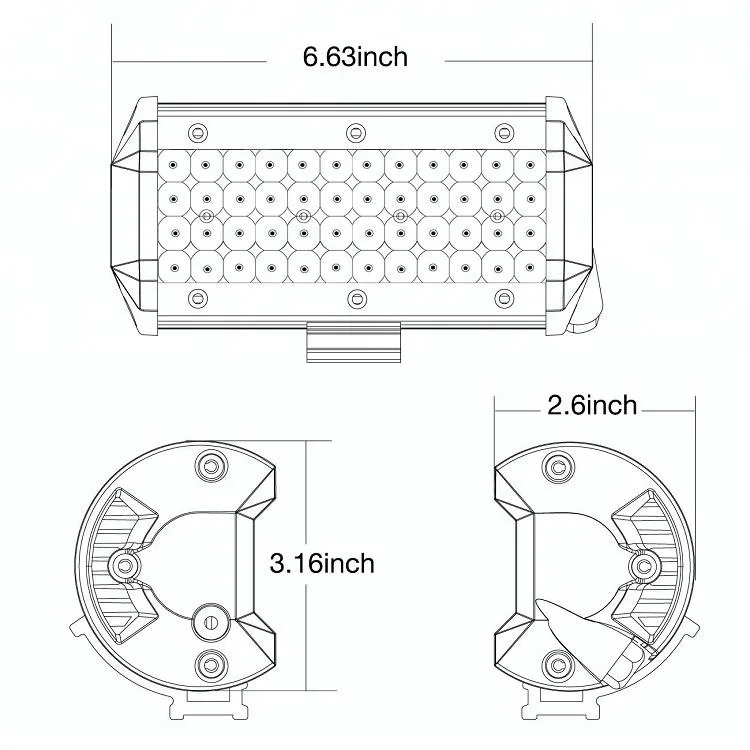 7 'эвакуатор 7D Quad Row 24 вольт светодио дный светодиодный световой бар