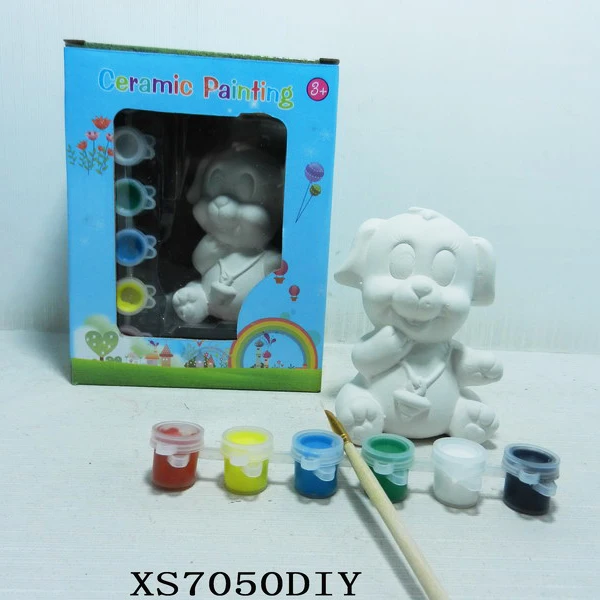 Home decoration DIY uncoated ceramic animal figurines to paint