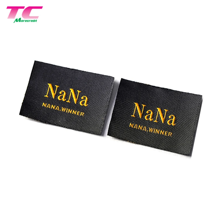 Custom Colorful Etiquette Textile Woven Label Manufactory, Personalized Brand End Folded Clothes Main Labels