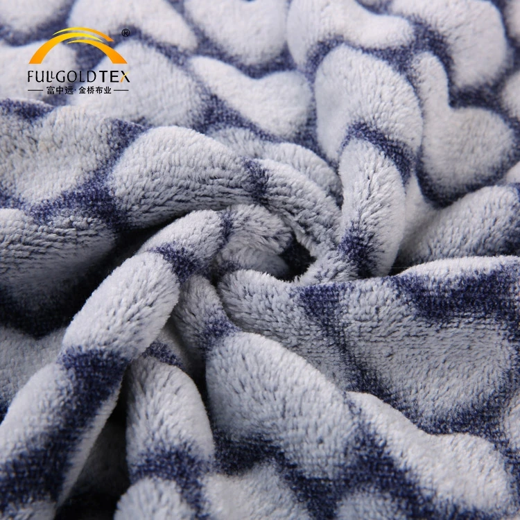High quality comfortable thick jacquard printed knitted flannel fleece blanket fabric