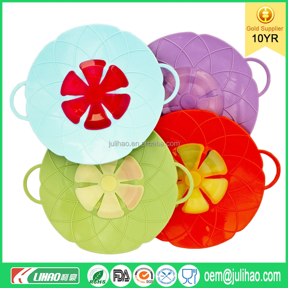 Boil Safeguard Silicone Lid Pots and Pans Non Spill Pot Lids