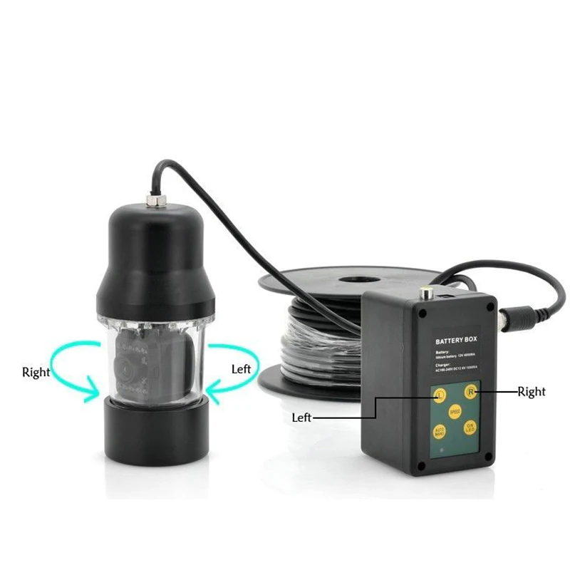 20m Cable 360 Degree Rotating Camera 7 inch Color Monitor HD Fish Finder Underwater Fishing Camera With DVR Function