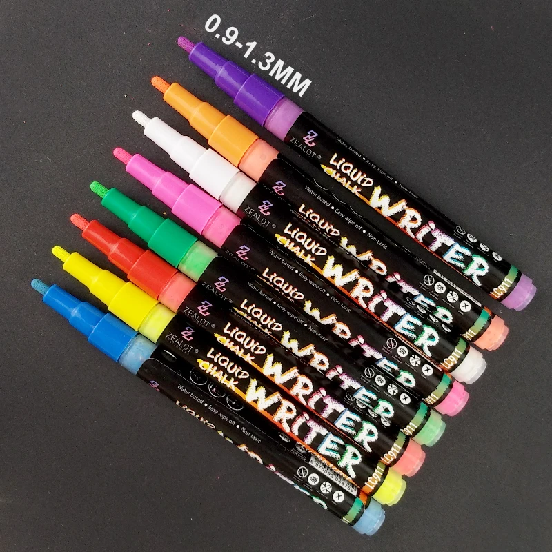 Liquid Chalk Markers - 12 Pack Amazing Neon Color Pens Including Gold And Silver Ink