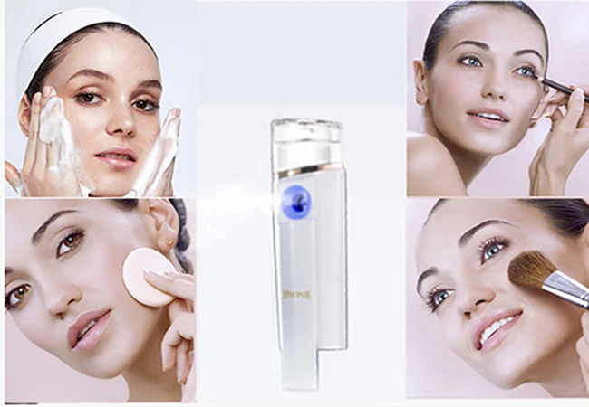 
newe personal nano handy mist led light fresh atomizer can be baby face 