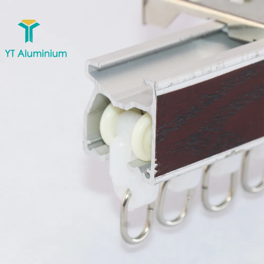 Wall Mounted Curtain Rail Aluminium Silent Recessed Curtain Track For Hotel