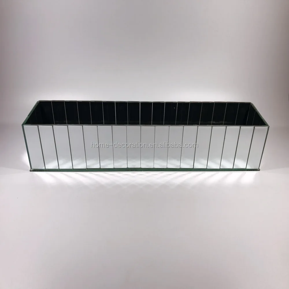 customized size wedding decorative rectangle mirror vase