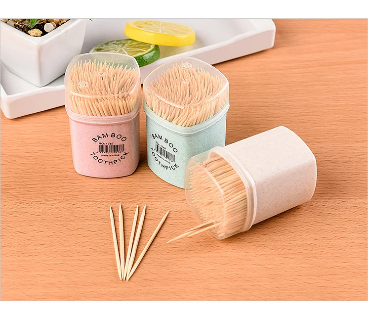 Бамбуковые Зубочистки с бамбуковой коробкой