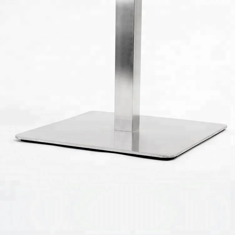 Modern Style Brushed Stainless Steel Metal Dining Single Table Bases