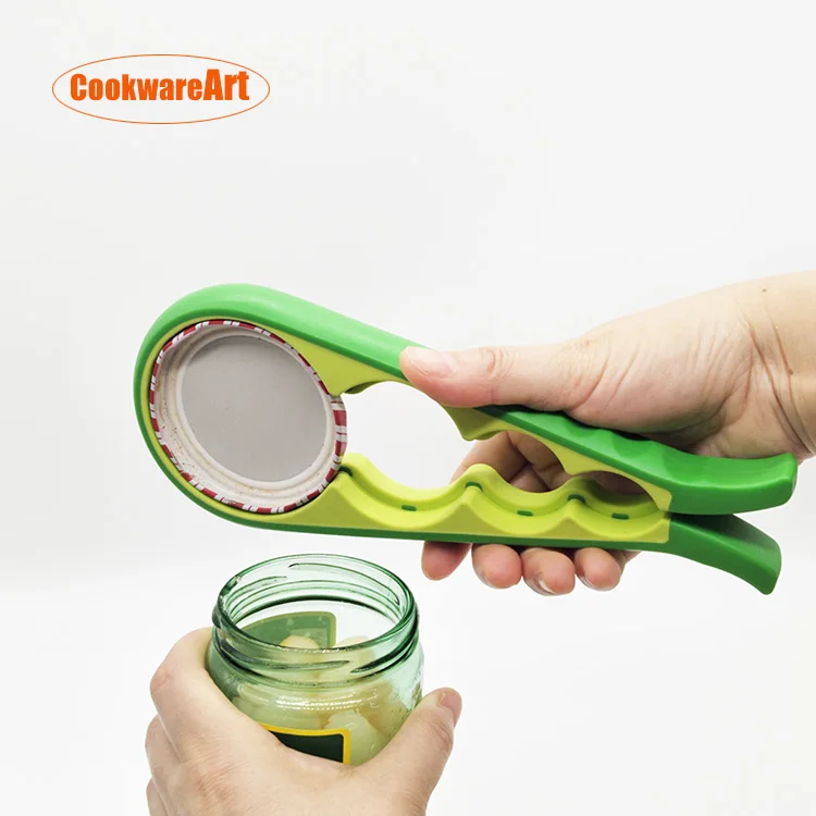 
Hot sale easy grip 4-in-1 plastic multi-function bottle jar opener 