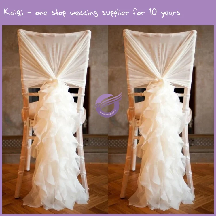 19869 Chair covers Wedding decoration ruffled curly willow chair sash