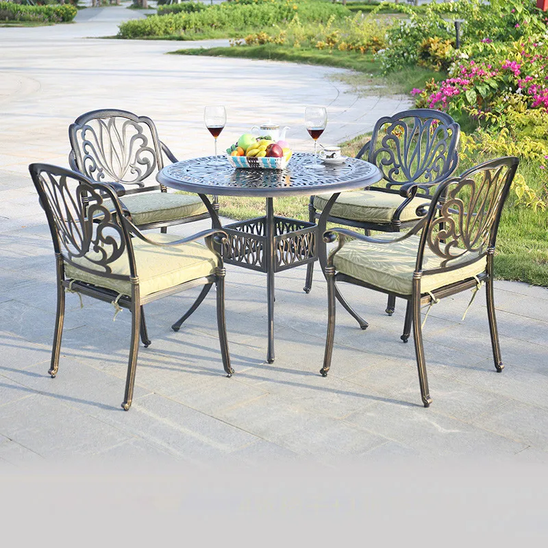 
New modern and vintage style metal outdoor furniture aluminum table chair set patio garden pool furniture leisure coffee relax 