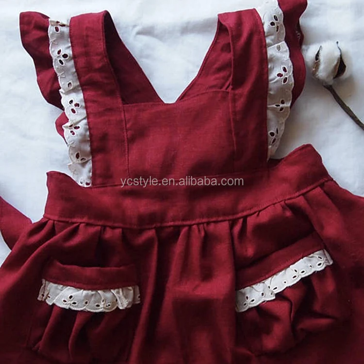 kids clothing wholesale 100% cotton Christmas dress, Girl Pinafore dress Welcome customized Christmas outfits