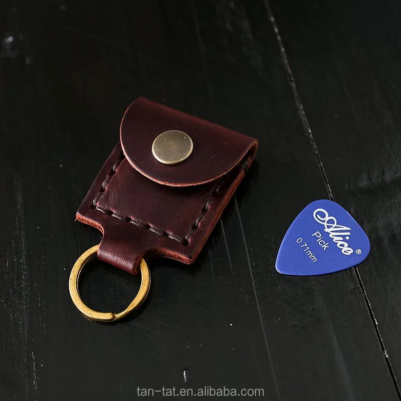 Cow Leather Guitar Pick Holder Case