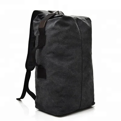 Large Capacity Durable Camping Travel Waterproof Canvas Sports Bag Rucksack Gym Hiking Backpack